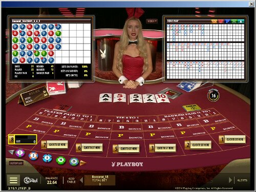 A screenshot of 32Red's Live Baccarat.