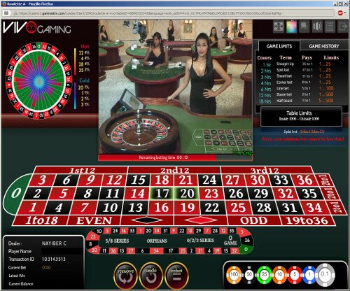 A screenshot of Casino Cruise's Live Casino.